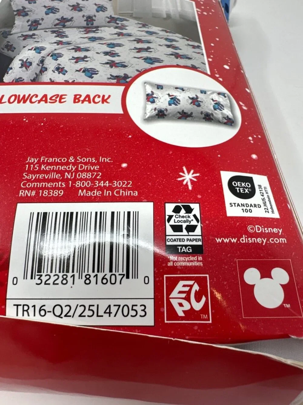 Disney Stitch Twin Sheet Set Flat Sheet Fitted Sheet Pillowcase Holiday Design